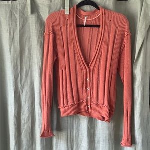 Free people orange cardigan size M